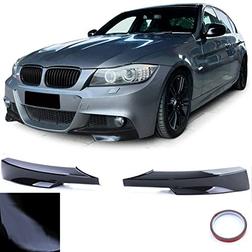 Front Spoiler Ecken Splitter Schwarz Glanz passend für 3er BMW E90 E91 08-12