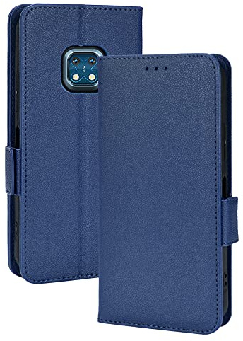 WEIOU Hülle für Nokia XR20 Hülle, Premium TPU/PU Leder Klappbar Tasche Schutzhülle Handyhülle mit Standfunktion & Kartensteckplätzen, Dunkelblau