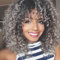FALAMKA Kurze Graue Perücke Afro Perücke Locken PerrüCke Frauen TäGliche Party Cosplay