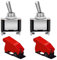 VISSQH 2pcs interruptor 12v,interruptor basculante 12v,20A 12VDC interruptor palanca, con Tapa Impermeable, ON/Off 2 Posiciones 2 Pin, para Auto Vehiculo Barco(rojo）