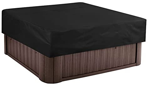 Copertura Quadrato per Piscina Spa Copertura per Vasca Idromassaggio da Giardino Protezione Antipolvere 190T Impermeabile - Copertura Esterna Resistente al UV,Nero,231 * 231 * 30cm