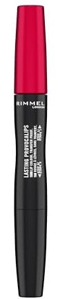 Rimmel, Lasting Provocalips, Labial fijo, 500 Kiss the town red, Paso 1: 2,3mL, Paso2: 1,6g