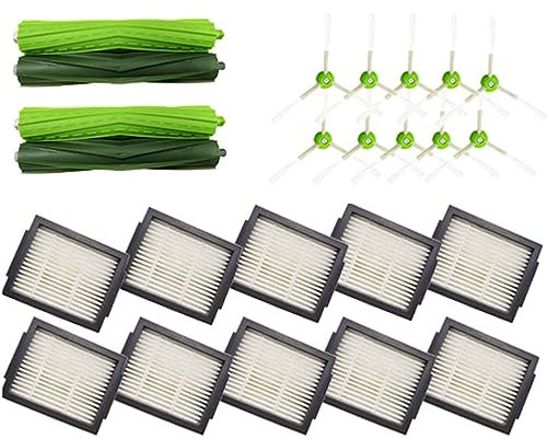 INF Zubehör Ersatzteile Set für Roboter e5 e6 e7 i3 i4 i6 i7 i8 j7/Plus Staubsauger, 4 Gummibürsten, 8 HEPA-Filter, 10 Seitenbürsten, 10 Schrauben