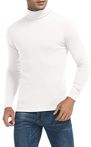 MLANM Men's Long Sleeve Turtleneck Jumper Casual Slim Fit | Soft Fabric, Versatile, solid color, Lightweight, Perfect for Fall and Winter Layering, Perfect for Office and Daily Wear