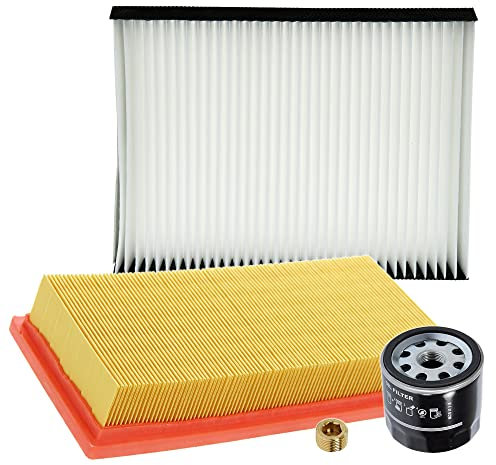 ATEC Germany Set di filtri con 1x filtro olio, 1x filtro aria, 1x filtro aria abitacolo, 1x tappo di scarico olio, COMPATIBILE CON - FIAT PUNTO (188_), PUNTO Hatchback (188_), LANCIA YPSILON (843_)