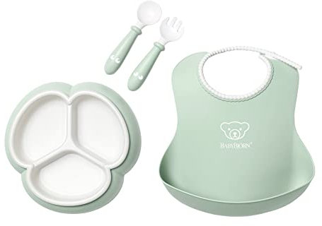 BabyBjörn Kindergeschirr-Set, 4-teilig, Blassgrün