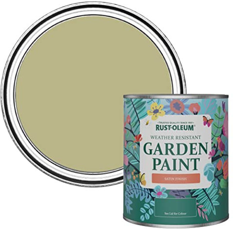 Rust-Oleum Green Mould-Resistant Garden Paint In Satin Finish - Sage Green 750ml