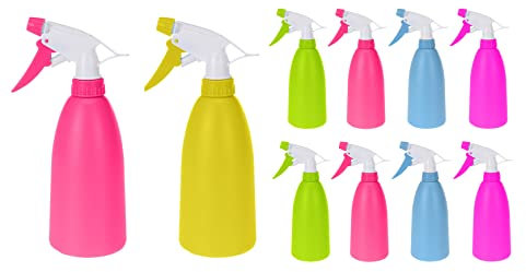Vanorell 10 x Sprühflaschen leer nachfüllbar 480 ml Sprühflaschen Sprühnebel Reinigung mit verstellbare Sprühkopf Sprüher Pflanze Blumen Garten Friseursalon Pflanzensprüher mit Skala Zerstäuber
