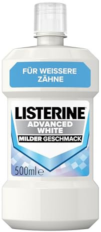 LISTERINE Advanced White lieve (500 ml), collutorio antibatterico per rimuovere lo scolorimento dei denti ostinati, collutorio con tecnologia sbiancante delicata, per denti più bianchi in appena 1