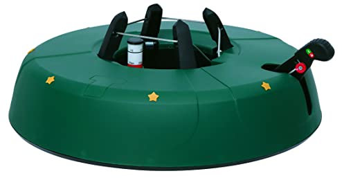 Brandsseller Christbaumständer Weihnachtsbaumständer Tannenbaumständer mit Fußhebeltechnik, EIN-Seil-Technik und Sicherung Farbe: Grün Bis zu 4,5 m Bäume