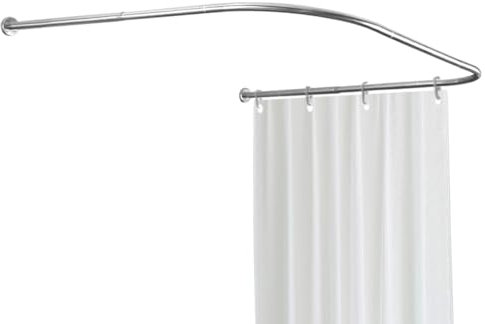 Hershii Eckduschstange U Form Duschvorhangstange über Eck Gebogene Stange Aus Edelstahl ausziehbar Duschvorhangschiene für Badezimmer, Badewanne,Umkleidekabine (90~130cm x 110cm x 90~130cm)