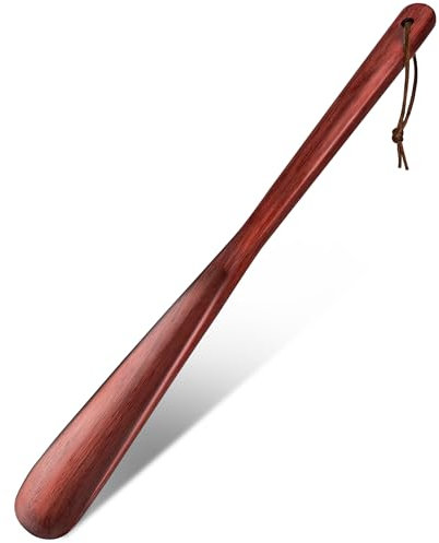 ZOMAKE Chausse Pied Long Bois - 40cm Chausse-pied Long Manche pour Homme Femme Enfant Chausses Ped Bois Support Chausse Pieds Rigolo de Stable(Rouge)