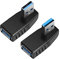 HSP-HSWITI Super Speed USB 3.0 Adapter, Vertical 90 Degree Male to Female Coupler Extender Connector Plug Left and Right Angle(2Pcs)