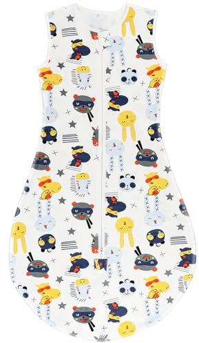 TOGOU2S Sommerschlafsack Baby 0.5 Tog Schlafsack Baby Sommer 100% Baumwolle Sommerschlafsack Baby Atmungsaktiv Schlafsack für Unisex Neugeborene Jungen Mädchen 0-6 Monaten