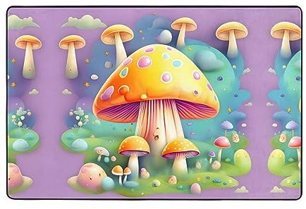 BROLEO Fantasy Dream Pilzbild, Flanell-Bodenmatte, 91,4 x 61 cm, feiner Samt, absorbiert Wasser, langlebig, weich