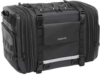 MOSISO Motorcycle Tail Bag with Expandable Capacity 32L-48L