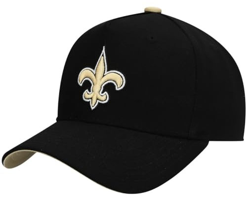 Outerstuff NFL Kids Youth 8-20 Officially Licensed Pre-Curved Snapback Hat Cap, New Orleans Saints - Schwarz, Einheitsgröße