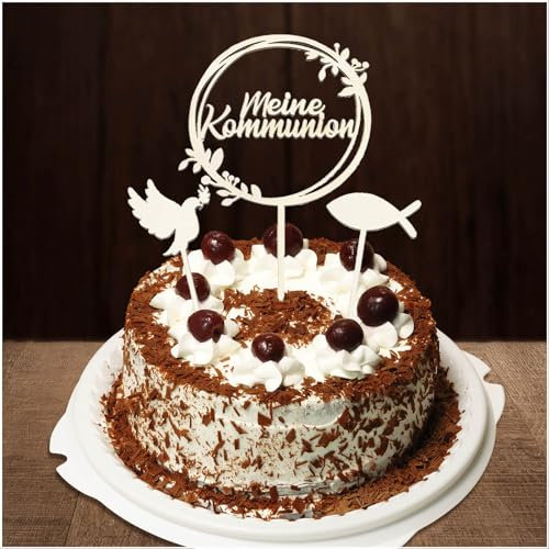 Tortendeko Konfirmation, Cake Topper Konfirmation,Taube Fisch Kuchen Deko, Kommunion Tortendeko,Konfirmation Deko Junge Mädchen