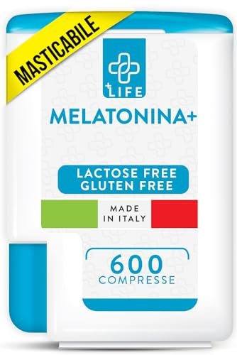 Melatonina Per Dormire Meglio PiùLife, Caramelle Melatonina Pura 1mg Per Compressa, 600 Mini Compresse, Allevia Jet Lag, Melatonina Forte Sonno zZZ Come Un Sonnifero Naturale