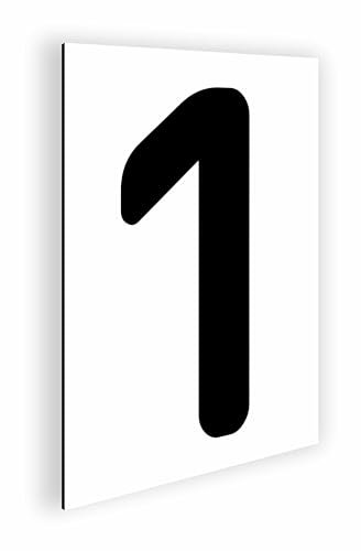 Placa Numero para Casa Exterior Aluminio 18x25 cm - Numeracion Puerta Comercios Naves Viviendas y Locales - Numeros Negros Grandes (Numero 1)