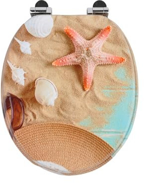 SAINOS MDF Toilettendeckel Mit Absenkautomatik O-förmiger Toilettensitz Mit Verstellbaren Scharnieren Aus Zinklegierung Verhindert Rostbildung, 180KG Belastbarkeit Wc-Sitz Ergonomische Gestaltung