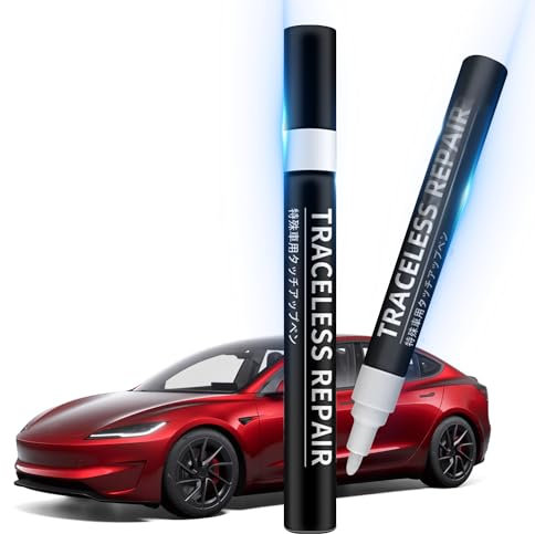 Ywooon Retouche Peinture pour Tesla Model 3 Highland 2024 Kit de Réparation de Peinture Kit de Peinture au Stylo et Pinceau 2 en 1 Peinture Jante Réparation de Réparation 1 Pièce (Ultra Red-PR01)
