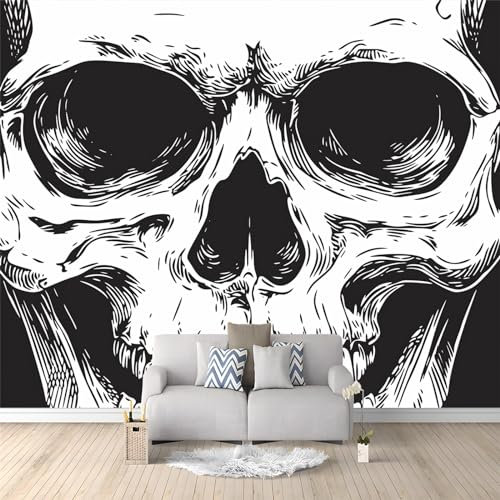 Fototapete 400 x 280 cm Moderne Mode Wandtapete für Schlafzimmer und Wohnzimmer - Vlies Tapeten mit UV-Beständigkeit und Geruchsfreiheit - Wandbild mit Totenkopf