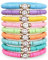 Hebterrka Freundschaftsarmbänder für Frauen, Heishi Surfer Bunte Lächeln Böse Augen Tonperlen Stretch Armbänder Elastisches Schichtung Y2K Ästhetik Set
