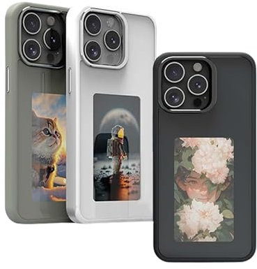 YOXIGA Youxiga 2024 Neueste Smartphone h¨¹lle mit 4 Farben und E Ink Bildschirm, geeignet f¨¹r iPhone 14 Pro Max, NFC-¨¹bertragung unterst¨¹tzt DIY-Bild/Foto-/Textanzeige auf der Telefonh¨¹lle