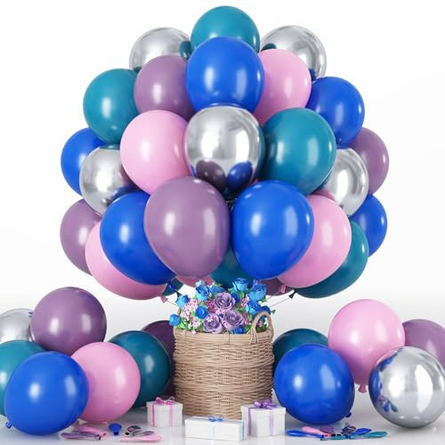 Palloncino Blu Argento Rosa Viola