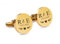 2 Manschettenknöpfe mit Gravur für Männer in Gold Motiv 04, personalisiertes Geschenk mit Initialien, silberner Schmuck für Herren, als Hochzeitsgeschenk, zum Jahrestag, zum Hochzeitstag
