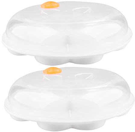 OKUMEYR 2 Pezzi Vassoio Per Uova A Forma Di Cuore Per Forno A Microonde Vassoio Per Microonde Accessori Preparazione Delle Uova Da Cucina