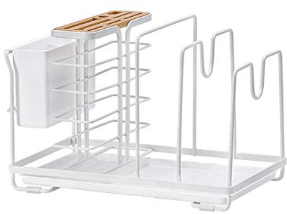 Portautensili da cucina, organizer per coperchi di pentole, taglieri e altre soluzioni salvaspazio (bianco)