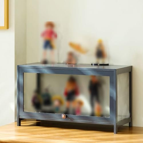 Moderne, transparente Vitrine für Wohnzimmer und Büro, 70 cm breit