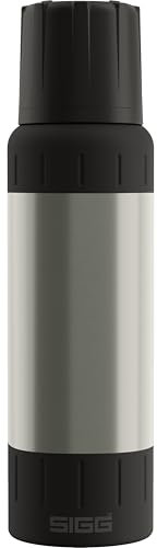 SIGG – Stainless Steel Insulated Water Bottle – Thermos Bottle Alpine Star Brushed, with Cup – 27hr Hot, 100hr Cold – Compact & Robust – Leakproof – BPA-Free – Outdoor, Camping & Hiking – 1L