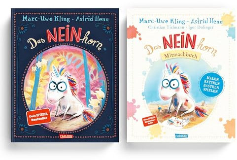 Das NEINhorn & Das NEINhorn Mitmachbuch – Set mit Lesezeichen für Kinder ab 4 Jahren & Witziges Einhorn-Abenteuer zum Vorlesen & Mitmachen gegen Langeweile & Für kleine Trotz-Fans mit großer Fantasie