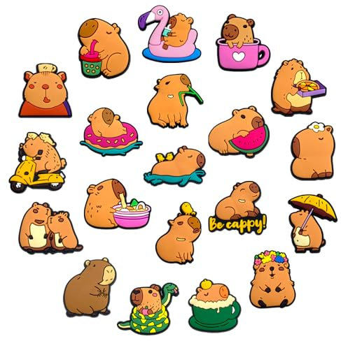 35 Stück Shoe Charms Capybara Schuh Charms,Nici Capybara,Schuhanhänger, Cartoon Capybara Schuh Pins Stecker Aufstecker Anstecker Set, Abnehmbare PVC Shoe Dekoration Zubehör für Kinder,Children Gifts