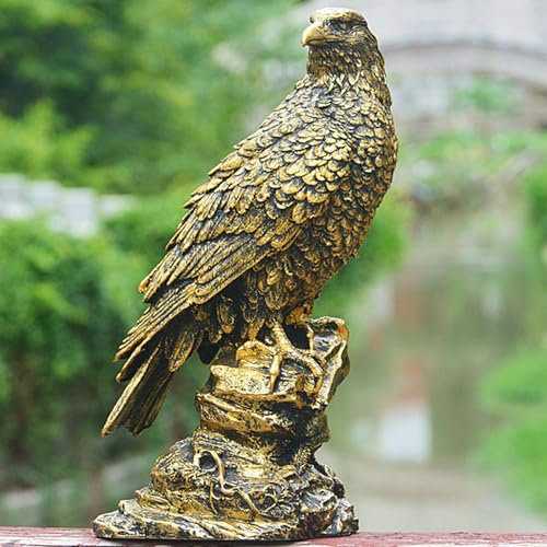Gaxcent Adler Statue, Außenbereich, Adler Skulptur Garten Rasen Hof Dekoration Moderne Kunstharz Verzierung Terrasse Heim Tier Miniatur Requisiten,B