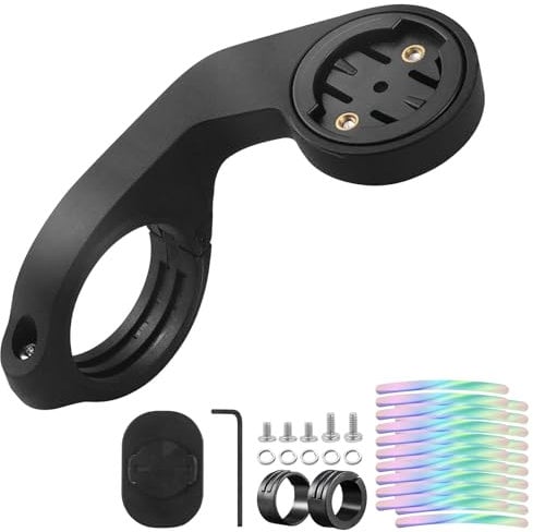 Out Front Bike Mount for Garmin Edge 530 540 520 510 500 200 130 20 25 800 810 820 830 810 1000 1040 1030 Plus iGPSPORT XOSS G/G+ GPS Computer Road MTB Cycling Handlebar Holder with Glowing Stickers