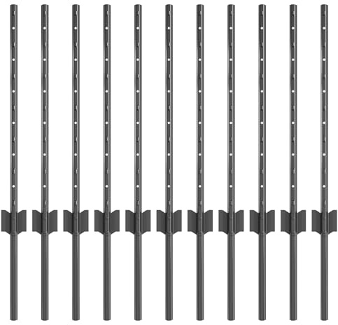 vidaXL Zaunpfosten 11 Stück U-Kanal Grau 60 cm Stahl