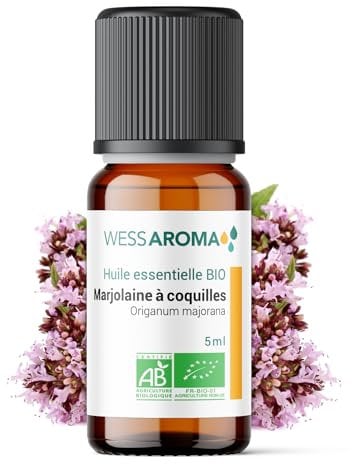Huile Essentielle BIO de Marjolaine à coquilles 5ML - Certifiée AB - 100% Pure & Naturelle, Chémotypée HEBBD - Pratiques agricoles durables - Analysée et conditionnée en France