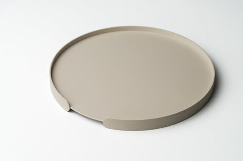 Tablett Outdoor Aluminium wetterfest – LILO, rundes Metalltablett Ø 38 cm, stabil & pflegeleicht, spülmaschinenfest & Kratzfest, für Wohnzimmer, Küche, Balkon & Garten, Made in EU (Champagne Beige)