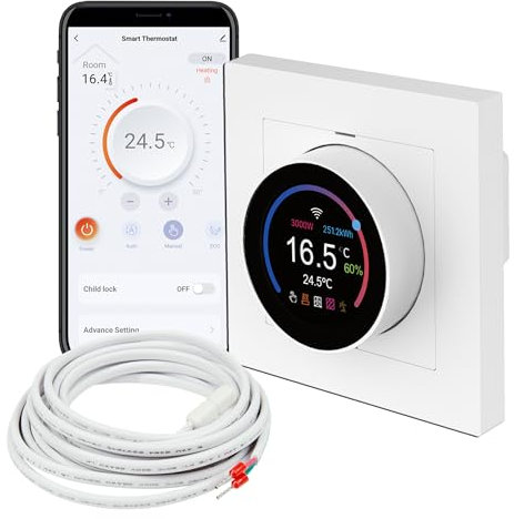 Mi-Heat TH11 WiFi Smart Raumthermostat weiß - für Fussbodenheizung Temperaturregler Thermostat Tuya App