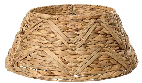 Kaemingk Weihnachtsbaumrock aus Wasserhyazinthe 57x25cm - für Bäume bis 180cm - Abdeckung Weihnachtsbaumständer - Christbaumständer Hülle - Tannenbaum Korb - Weihnachtsbaumkragen - Natur Braun