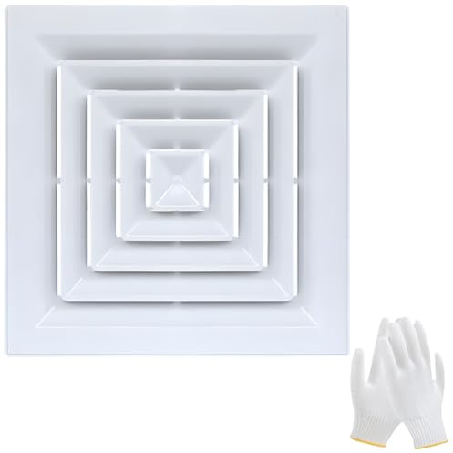 Generico Griglia Ventilazione di Alluminio Griglia Aerazione per Una Ventilazione Efficiente della Casa per Porta Esterna Casa Soffitta Garage Soffitto Bianco(40cm x 40cm/16in x 16in)