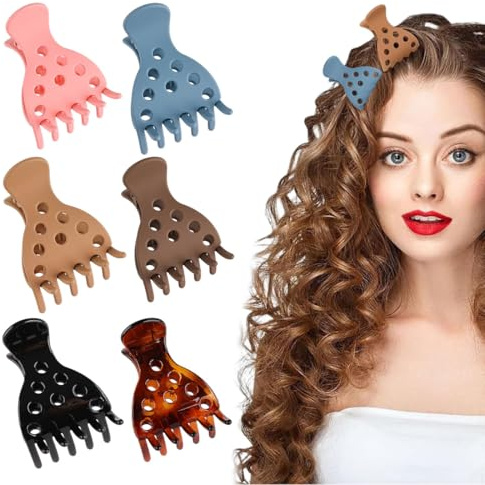 Elevadores de raíz, 6 Piezas para Cabello Rizado y Volumen, Profesional Clips para Levantar Raíces del Cabello, para rizos elásticos y clip para cabello grueso