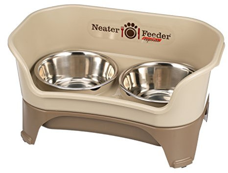 Neater Feeder Express Elevated Dog Bowls – Dog Bowls with Stand - Stainless Steel Food and Water Bowls – Raised Dog Bowl Set for Medium to Large Dogs, Cappuccino