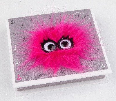 Depesche Zettelbox Look mit Pinkem Puschel