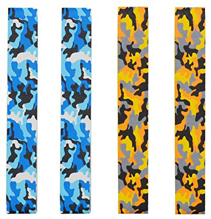 AF-WAN Anti-Rutsch-Camo-Tennis-Overgriffband saugfähiges Overgrip für Badminton-Schläger-Squash-Schläger und mehr (2 Orange, 2 Blau)