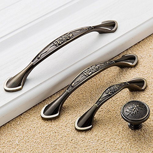 Voleseni™ Griffe Möbelgriffe Möbelknopf Schubladengriffe Relinggriff Handgriff Griff für Küche Schublade, Tür, Schränke,Hause Büro Dekoration (128mm, Antik Grün)